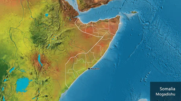 Κοντινό Πλάνο Της Παραμεθόριας Περιοχής Της Σομαλίας Και Των Περιφερειακών — Φωτογραφία Αρχείου