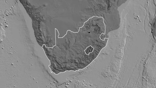 Gros Plan Frontière Sud Africaine Sur Une Carte Deux Niveaux — Photo