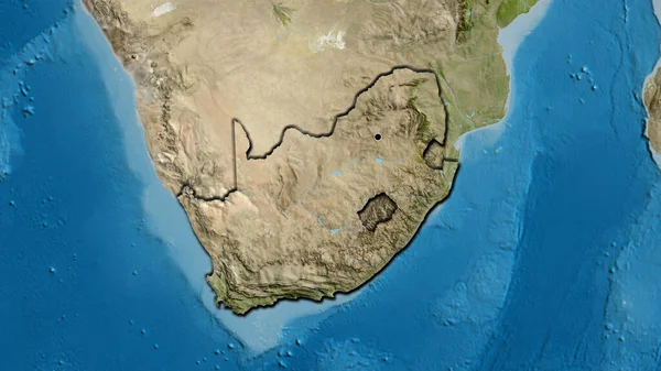 Close South Africa Border Area Satellite Map Capital Point Bevelled — Stock Photo, Image