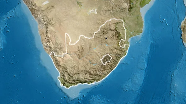 Detailní Záběr Pohraniční Oblasti Jihoafrické Republiky Satelitní Mapě Fakt Záře — Stock fotografie