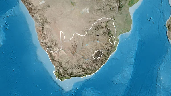 Detailní Záběr Pohraniční Oblasti Jihoafrické Republiky Satelitní Mapě Fakt Obrys — Stock fotografie