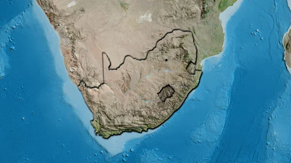 Close South Africa Border Area Satellite Map Capital Point Bevelled — Stock Photo, Image