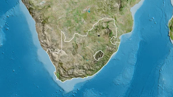 Close South Africa Border Area Grayscale Map Capital Point Outline — Stock Photo, Image