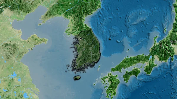 Primer Plano Zona Fronteriza Corea Del Sur Destacando Con Una —  Fotos de Stock