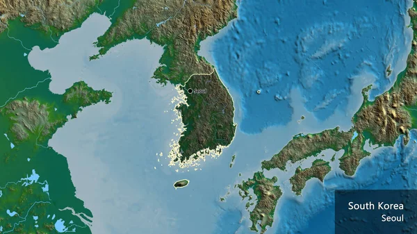 Primer Plano Zona Fronteriza Corea Del Sur Destacando Con Una —  Fotos de Stock
