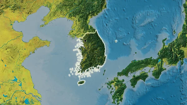 Gros Plan Zone Frontalière Sud Coréenne Mettant Évidence Une Couverture — Photo