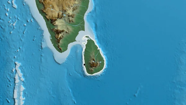 Zbliżenie Strefy Przygranicznej Sri Lanki Mapie Pomocy Główny Punkt Blask — Zdjęcie stockowe