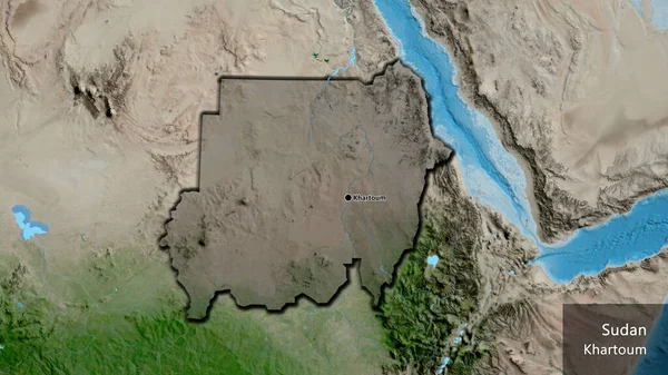 Primer Plano Zona Fronteriza Sudán Destacando Con Una Oscura Superposición —  Fotos de Stock