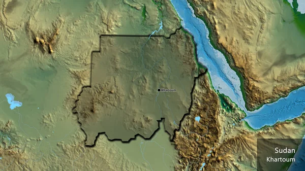 Nahaufnahme Des Grenzgebiets Zum Sudan Hervorgehoben Durch Eine Dunkle Überlagerung — Stockfoto