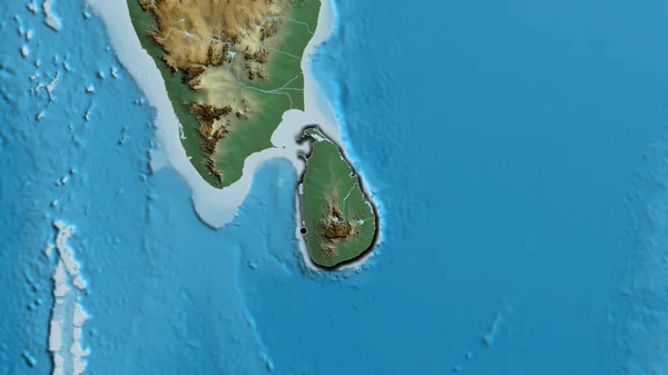 救援地図上のスリランカ国境地帯の閉鎖 資本ポイント 国の形の縁が隠されている — ストック写真