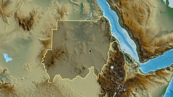 Κοντινό Πλάνο Της Παραμεθόριας Περιοχής Του Σουδάν Μια Σκοτεινή Επικάλυψη — Φωτογραφία Αρχείου