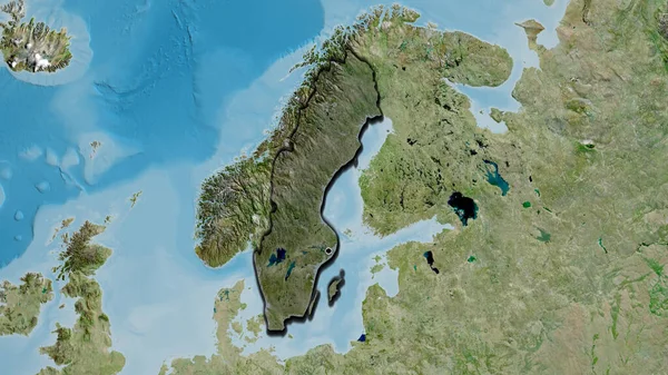 Close Van Het Zweedse Grensgebied Met Een Donkere Overlay Een — Stockfoto