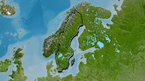 지도에서 스웨덴 지역의 국토의 가장자리를 — 스톡 사진