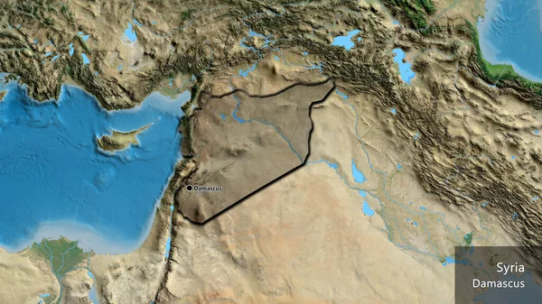 Gros Plan Zone Frontalière Syrienne Mettant Évidence Une Couverture Sombre — Photo