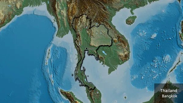 Close Van Het Grensgebied Met Thailand Een Reliëfkaart Hoofdpunt Bevelrijke — Stockfoto