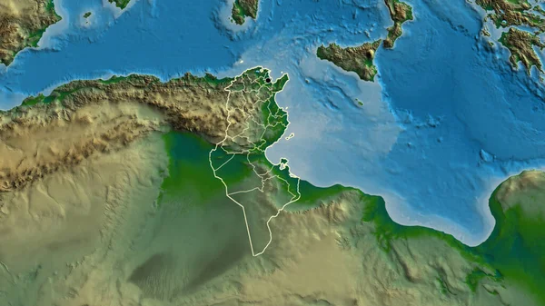 Plano Perto Zona Fronteiriça Tunísia Das Suas Fronteiras Regionais Num — Fotografia de Stock