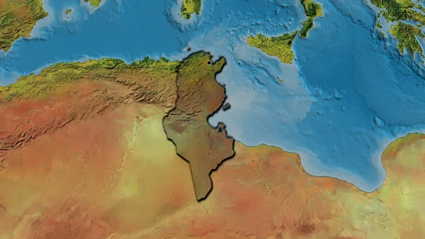 Gros Plan Zone Frontalière Tunisienne Mettant Évidence Une Superposition Sombre — Photo