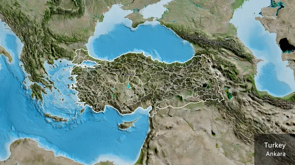 Close Van Het Grensgebied Van Turkiye Zijn Regionale Grenzen Een — Stockfoto