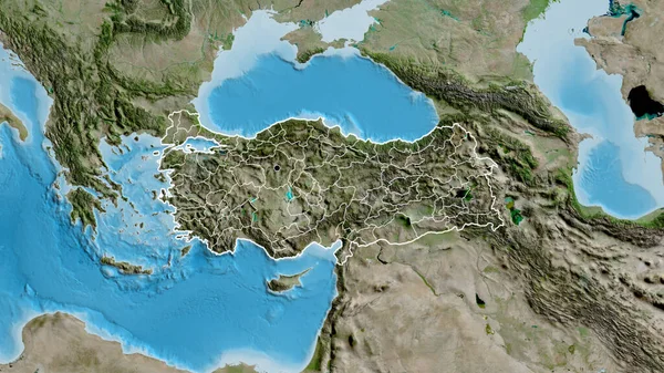 Primo Piano Della Zona Frontiera Turkiye Dei Suoi Confini Regionali — Foto Stock