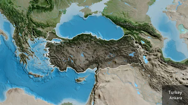 Gros Plan Zone Frontalière Turkiye Mettant Évidence Une Superposition Sombre — Photo