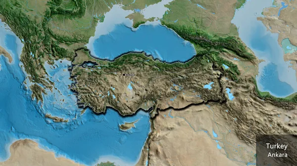 Close Van Het Grensgebied Van Turkiye Een Satellietkaart Hoofdpunt Bevelrijke — Stockfoto
