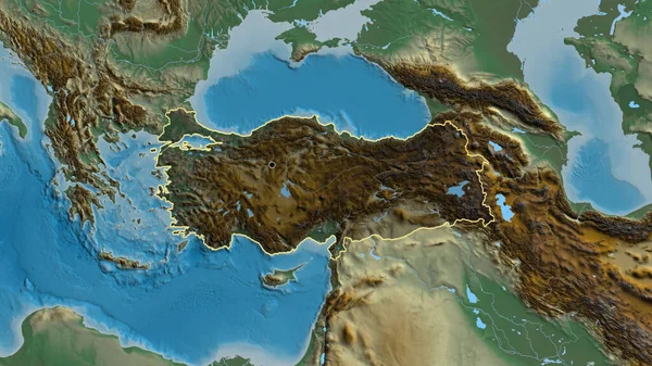 Gros Plan Zone Frontalière Turkiye Avec Une Superposition Sombre Sur — Photo