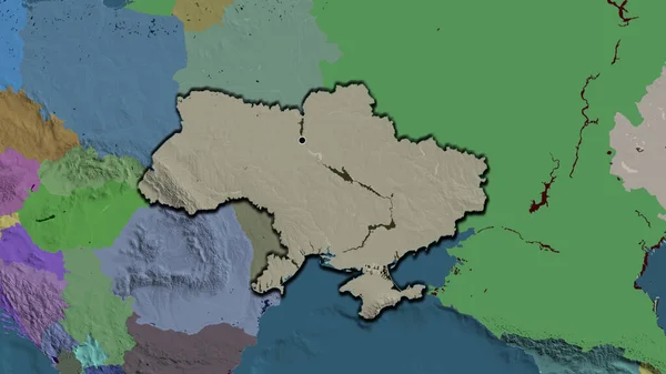 Крупный План Приграничной Зоны Украины Административной Карте Отличный Момент Скошенный — стоковое фото