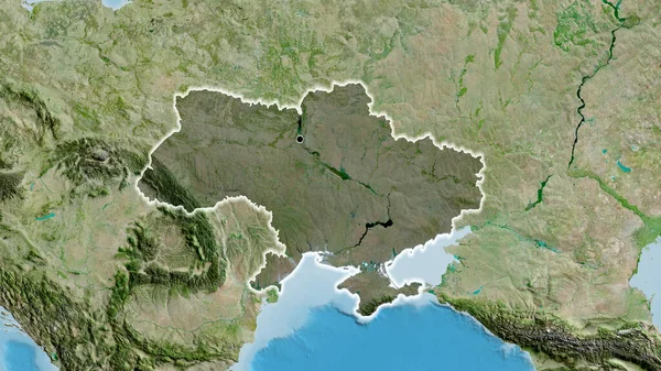Primo Piano Della Zona Frontiera Ucraina Evidenziando Con Una Sovrapposizione — Foto Stock