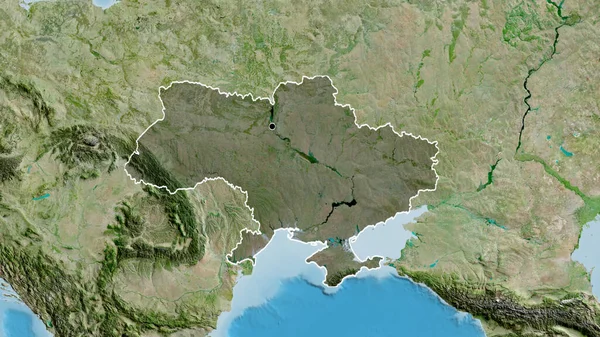Apropierea Zonei Frontieră Ucrainei Evidențiază Suprapunere Întunecată Hartă Prin Satelit — Fotografie, imagine de stoc