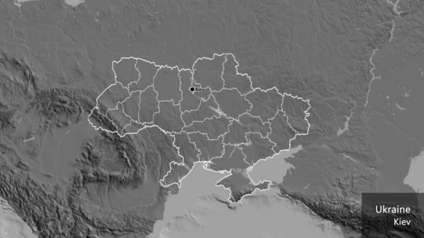 Крупним Планом Прикордонна Зона України Регіональні Кордони Карті Жовчних Шляхів — стокове фото