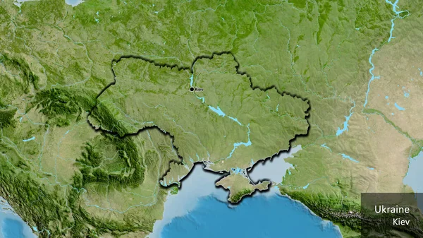 Zbliżenie Strefy Przygranicznej Ukrainy Zdjęciu Satelitarnym Yahoo Główny Punkt Ścięte — Zdjęcie stockowe