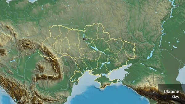 Primer Plano Zona Fronteriza Ucrania Sus Fronteras Regionales Mapa Ayuda —  Fotos de Stock
