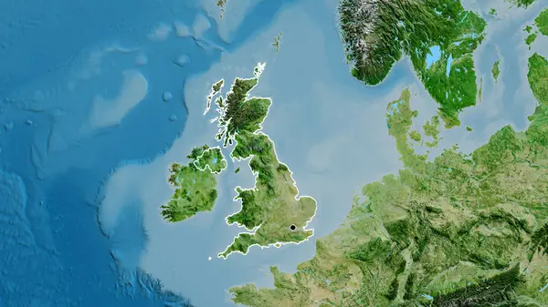衛星地図上の英国の国境地帯の閉鎖 資本ポイント 全国の概要 — ストック写真