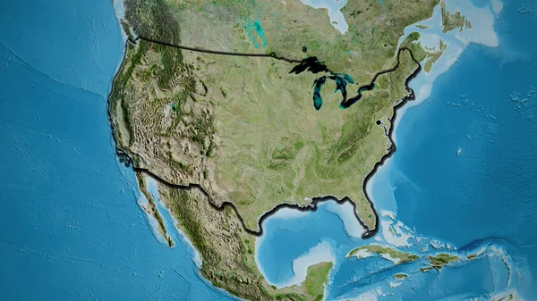 Nahaufnahme Des Grenzgebiets Der Vereinigten Staaten Von Amerika Auf Einer — Stockfoto
