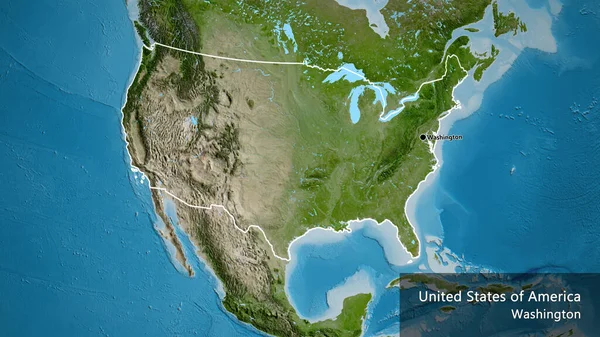 Detailní Záběr Pohraniční Oblasti Spojených Států Amerických Satelitní Mapě Fakt — Stock fotografie
