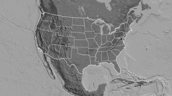 Bir Bileklik Haritasında Amerika Birleşik Devletleri Sınır Bölgesi Bölgesel Sınırlarına — Stok fotoğraf