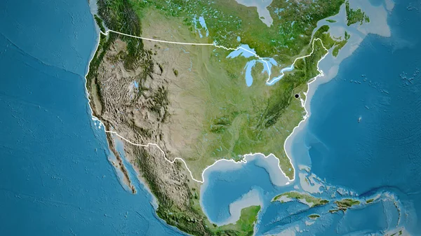 Închiderea Zonei Frontieră Statelor Unite Ale Americii Hartă Prin Satelit — Fotografie, imagine de stoc