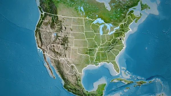 Близько Прикордонної Території Сполучених Штатів Америки Регіональних Кордонів Супутниковій Карті — стокове фото