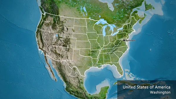 Zbliżenie Strefy Przygranicznej Stanów Zjednoczonych Ameryki Jej Granic Regionalnych Zdjęciu — Zdjęcie stockowe