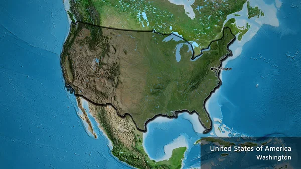 Detailní Záběr Pohraniční Oblasti Spojených Států Amerických Zvýrazňující Tmavou Vrstvu — Stock fotografie