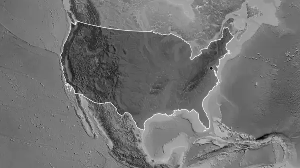 Amerika Birleşik Devletleri Sınır Bölgesinin Yakın Çekimleri Gri Tonlu Bir — Stok fotoğraf