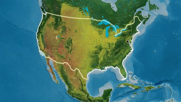 在地形图上对美利坚合众国边境地区进行密切监视 资本点 风靡全国 — 图库照片
