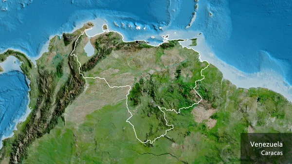 Close Van Het Grensgebied Van Venezuela Een Satellietkaart Hoofdpunt Schets — Stockfoto