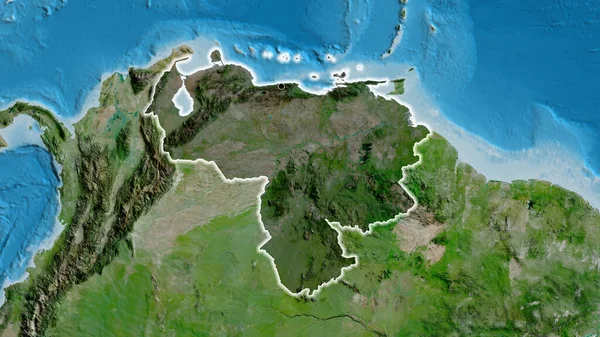 Gros Plan Frontière Vénézuélienne Surbrillance Avec Une Couverture Sombre Sur — Photo