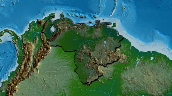 Gros Plan Zone Frontalière Vénézuélienne Mettant Évidence Une Superposition Sombre — Photo