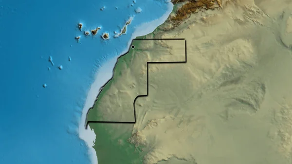 Крупный План Приграничной Зоны Западной Сахары Карте Рельефа Отличный Момент — стоковое фото