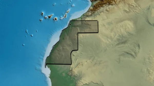 Крупный План Приграничной Зоны Западной Сахары Подчеркнутый Тёмным Наложением Рельефную — стоковое фото