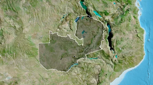 Gros Plan Zone Frontalière Zambie Surbrillance Avec Une Couche Sombre — Photo
