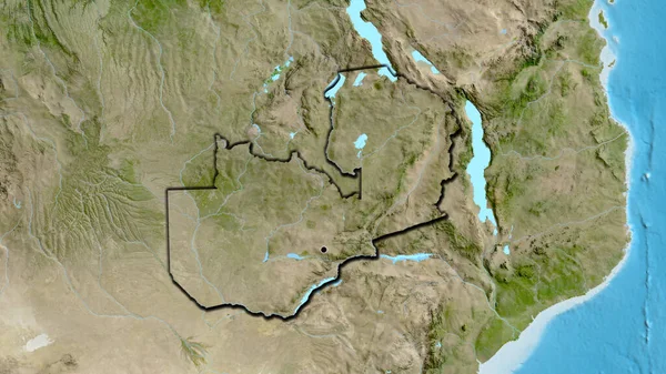 Zambiai Határvidék Közelsége Műholdas Térképen Remek Pont Ország Formájú Metszett — Stock Fotó