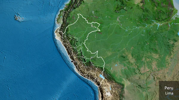 Κοντινό Πλάνο Της Παραμεθόριας Περιοχής Του Περού Και Των Περιφερειακών — Φωτογραφία Αρχείου